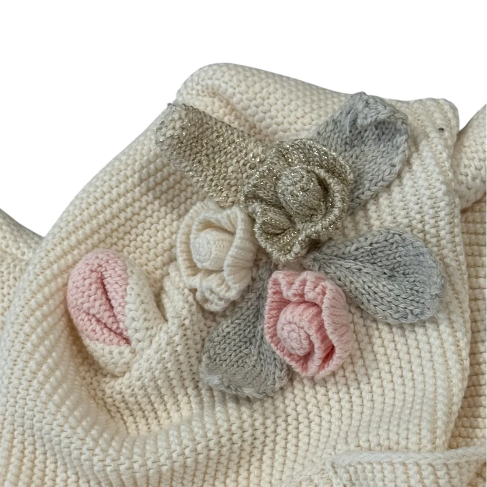 Gap Baby Girl Ivory Unicorn Hooded Cardigan Sweater 18-24 Months